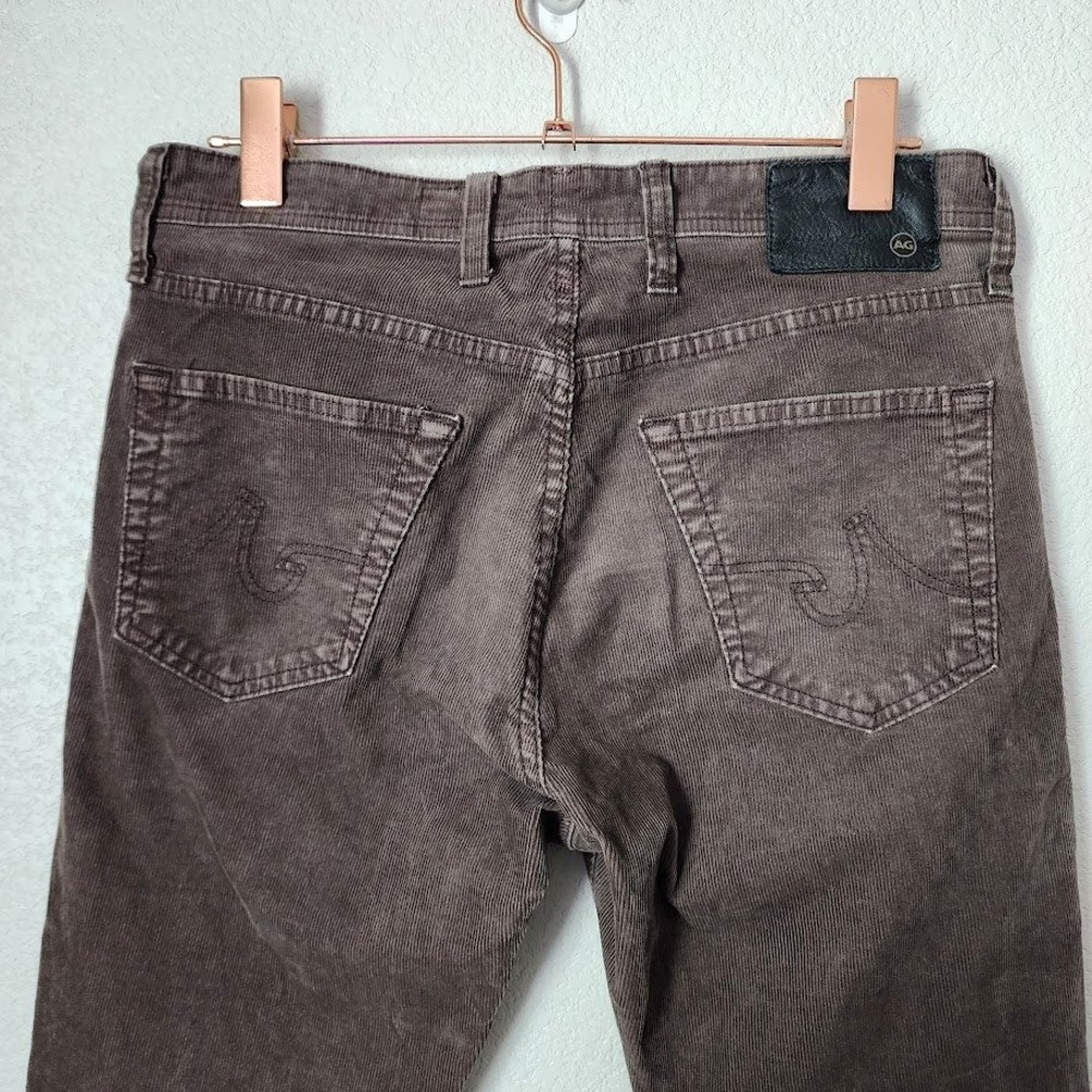 AG ADRIANO GOLDSCHMIED Everett Corduroy Pants Brown Slim‎ Straight 32x34 - Picture 4 of 11